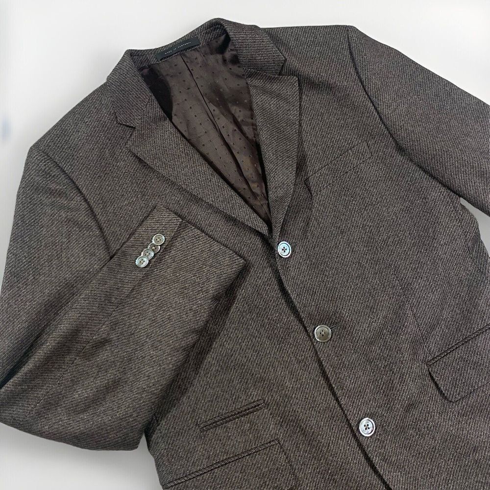 Hugo Boss 40R Johnston Model Brown‎ Check Sport Coat Blazer Wool, Silk, Cashmere